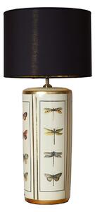 PR Home Lampa de masă Lucca, negru, înălțime 67 cm, țesătură din in, ceramică, Negru, Camera de zi / sufragerie, Țesătură / Textil, Vintage