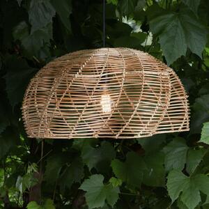 PR Home Lampă suspendată pentru exterior Mayla, ratan natural, Ø 53 cm, priză IP44, Lemn, Lemn