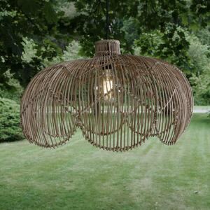 PR Home Lampă suspendată pentru exterior Belle, ratan natural, Ø 53 cm, priză IP44, Lemn, Lemn