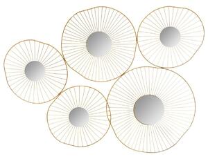 Oglinzi decorative WIRED, 5 elemente, culoare aurie