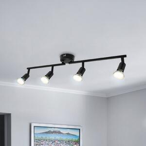 B.K. Licht Plafonieră Jade, negru, 4 becuri, GU10 LED, 3.000 K, Negru, Camera de zi / sufragerie, Metal, Modern