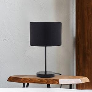 B.K. Licht Lampa de masă Kari, negru/auriu, înălțime 33 cm, textil, E27, Negru, Camera de zi / sufragerie, Țesătură / Textil, Modern