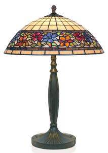 Artistar Lampă de masă Flora în stil Tiffany, deschisă partea jos, 62cm, Multicolor, Camera de zi / sufragerie, Piatră, Tiffany