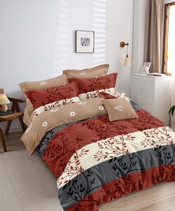 Lenjerie de pat pentru o persoana cu husa elastic pat si fata perna dreptunghiulara, Agate, bumbac mercerizat, multicolor