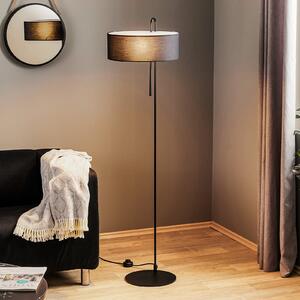 ACB ILUMINACIÓN Lampă de podea din material textil Clip, negru, înălțime 150 cm, Negru, Camera de zi / sufragerie, Țesătură / Textil, Modern