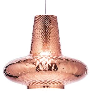 AILATI Lampă suspendată Giulietta 130 cm aur roz metalic, reglabil, Cupru, Camera de zi / sufragerie, Sticlă, Modern