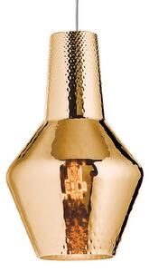 AILATI Lampă suspendată Romeo 130 cm aur vechi metalic, reglabil, Auriu / Alamă, Camera de zi / sufragerie, Sticlă, Modern