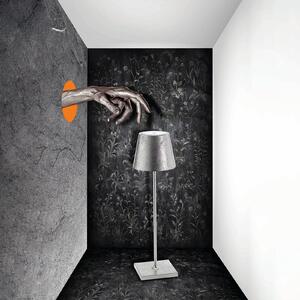Zafferano Poldina LED lampă de masă baterie decor argint, reglabil, Gri, Camera de zi / sufragerie, Metal, Modern