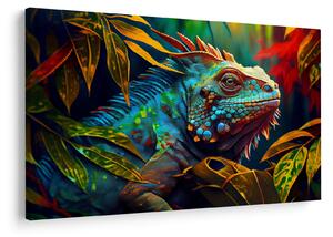 Tablou - Iguana colorată (90x60 cm)