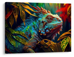 Tablou - Iguana colorată (70x50 cm)