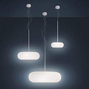 Artemide Lampă suspendată Itka Ø 50 cm, reglabil, Alb, Camera de zi / sufragerie, Sticlă, Modern