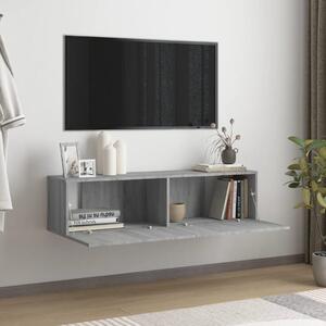 Comodă TV de perete, gri sonoma, 120x30x30 cm, lemn compozit