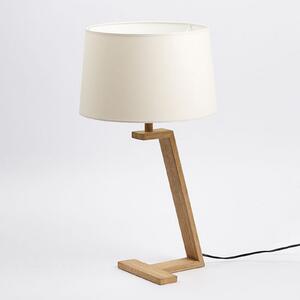 Aluminor Memphis LT lampă de masă din lemn și țesătură, alb, Alb, Camera de zi / sufragerie, Lemn, Modern