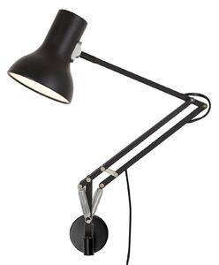 Anglepoise Type 75 Mini cu braț, negru catifelat, Negru, Studiu / Birou, Metal, Design