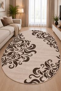 Covor Sufragerie Dormitor, Model Mira 24031 243, Oval, Maro 50x80