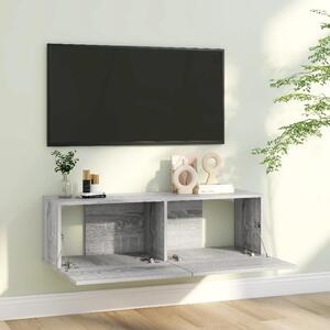 Comodă TV de perete, gri sonoma, 100x30x30 cm, lemn prelucrat