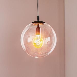 ALDEX Lampă suspendată 562, sticlă transparentă, capac/baldachin negru, reglabil, Transparent, Camera de zi / sufragerie, Sticlă, Modern, glob