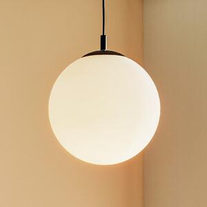 ALDEX Lampă suspendată 562, sticlă mată, capac/baldachin negru, reglabil, Alb, Camera de zi / sufragerie, Sticlă, Modern, glob