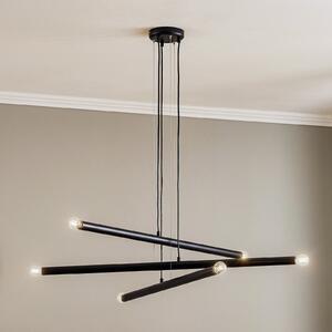 ALDEX Lampă suspendată Tubo, negru, 6 becuri, reglabil, Negru, Camera de zi / sufragerie, Metal, Modern