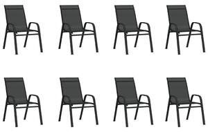 Set mobilier de grădină, 9 piese, negru