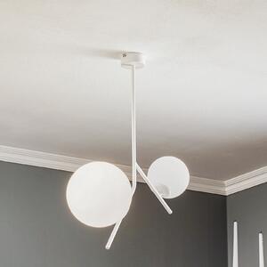 ALDEX Lampă suspendată Dione, 2 becuri, alb, reglabil, Alb, Camera de zi / sufragerie, Metal, Modern