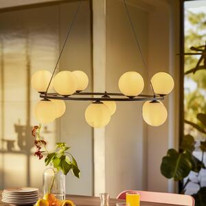 ALDEX Lampă suspendată 1085R1, 12 becuri, negru, reglabil, Negru, Camera de zi / sufragerie, Metal, Scandinavă, Candelabru
