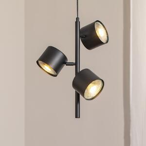 ALDEX Lampă suspendată 1047E, 3 becuri, negru, reglabil, Negru, Camera de zi / sufragerie, Metal, Modern