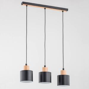Envostar Ilva lampă suspendată, 3 becuri, negru, reglabil, Negru, Camera de zi / sufragerie, Metal, Modern