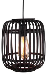 Brilliant Woodrow lampă suspendată abajur bambus tip cușcă, reglabil, Lemn, Camera de zi / sufragerie, Bamboo, Casă de țară / Rustic