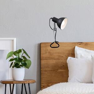 Briloner Lampă cu clemă fixă, abajur metalic, negru, Negru, Camera de zi / sufragerie, Metal, Modern