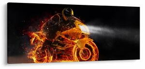 Tablou - Motociclist cu flăcări (120x50 cm)