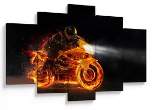 Tablou - Motociclist cu flăcări (150x105 cm)