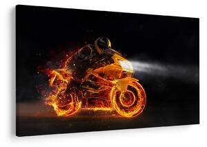 Tablou - Motociclist cu flăcări (90x60 cm)