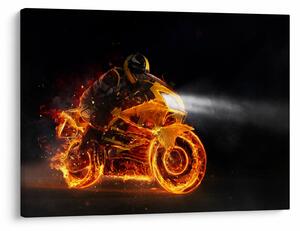 Tablou - Motociclist cu flăcări (70x50 cm)