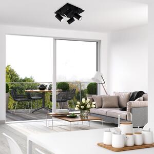 Briloner 2857-045 plafonieră, pivotantă, patru surse, negru, reglabil, Negru, Camera de zi / sufragerie, Metal, Modern