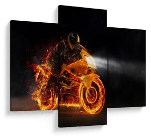 Tablou - Motociclist cu flăcări (90x60 cm)