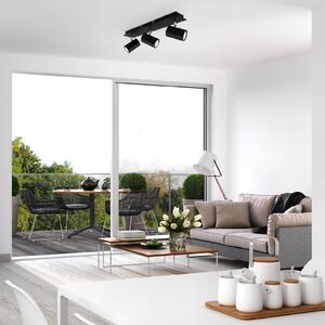 Briloner 2857-035 plafonieră, pivotantă, trei surse, negru, reglabil, Negru, Camera de zi / sufragerie, Metal, Modern