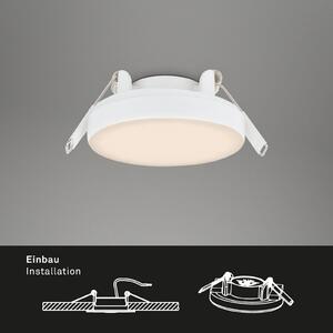 Briloner Plat proiector încastrat LED, alb set de 3, 3.000K, Alb, Baie, Plastic, Modern