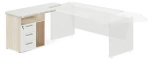 Container de andocare TopOffice Premium, stânga, salcâm deschis / alb