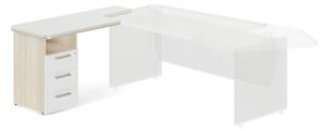 Container de andocare TopOffice Premium, stânga, salcâm deschis / alb