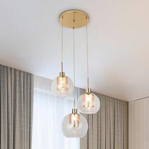 Rabalux Philana lampă suspendată 3x60 W transparent-auriu 6496