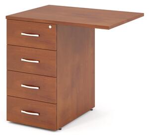 Container Impress 80 x 60 cm - 4 sertare (pentru masa Impress 76 cm), nuc inchis