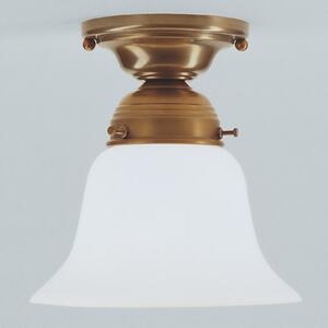 Berliner Messinglampen Alena plafonieră din alamă cu abajur sticlă, reglabil, Auriu / Alamă, Hol, Sticlă, Antichitate