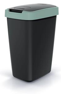 Coș de gunoi cu capac colorat, 12 l, verde/negru