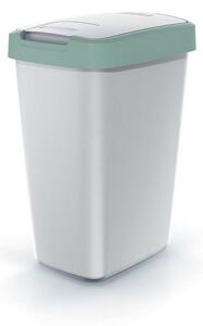 Coș de gunoi cu capac colorat, 12 l, verde/gri