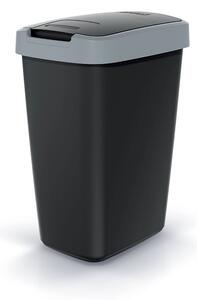 Coș de gunoi cu capac colorat, 12 l, gri/negru