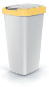 Coș de gunoi cu capac colorat, 25 l, galben/gri