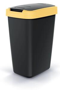 Coș de gunoi cu capac colorat, 12 l, galben/negru