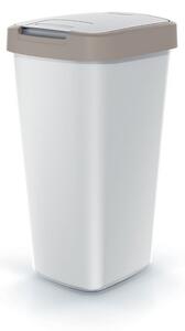 Coș de gunoi cu capac colorat, 25 l, maro/gri
