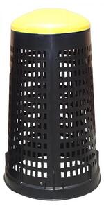 Coș de gunoi de exterior - plastic, 120 l, galben